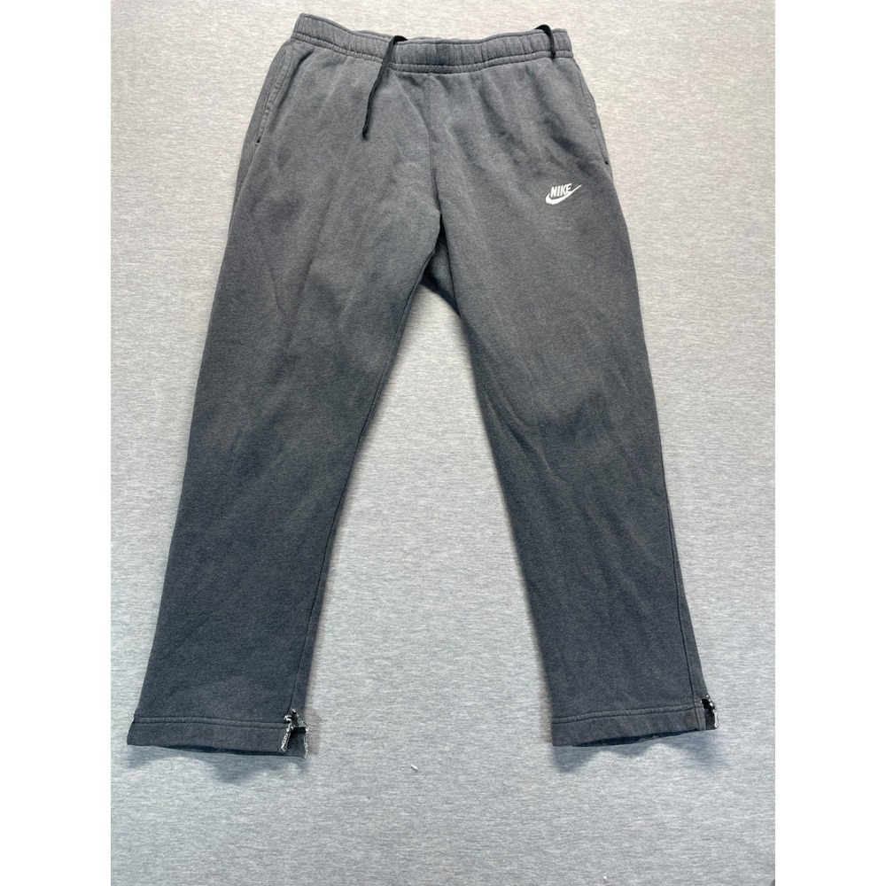 Nike Sportswear Club Fleece Sweatpants Mens L Charcoal Gray Drawstring Athletic